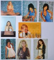 100 db vegyes SAKK képeslap a világ számos országából, köztük erotikus lapok is / 100 modern worldwide CHESS postcards including a couple of erotic cards