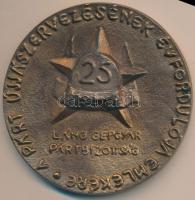 DN "A Párt újjászervezésének évfordulója emlékére - Láng Gépgyár Pártbizottság" Br emlékérem a Láng gépgyári Munkásőr Egység alapító tagjainak, "Munkásőr" miniatűrrel díszített tokban, az MSZMP Láng Gépgyár-i Végrehajtó Bizottság meghívó levelével (77mm) T:2