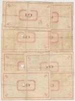 Pápa 1919. "Pápai csekk" 10K + 20K + 50K, összesen 61db, mind lyukasztással érvénytelenítv...