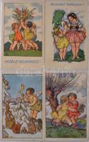 96 db cseh gyermek grafikás üdvözlőlap gyűjtemény  albumban / 96 cute CHILD motif greeting cards in ...