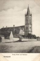 Nagyapold, Grosspold; Evangélikus templom és paplak / church and rectory