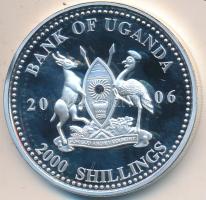 Uganda 2006. 2000Sh Ag "A labdarúgás halhatatlanjainak csarnoka - Olaszország 2000-es évek/Paolo Maldini" T:PP Uganda 2006. 2000 Shilling Ag "Hall of Fame of football - Italy 2000's/Paolo Maldini" C:PP