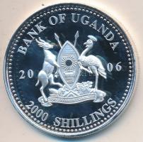 Uganda 2006. 2000Sh Ag "A labdarúgás halhatatlanjainak csarnoka - Anglia 1960-as évek / Jackie Charlton" T:PP tanúsítvánnyal Uganda 2006. 2000 Shilling Ag "Hall of Fame of football - England 1960s / Jackie Charlton" C:PP With certificate