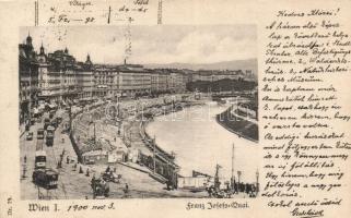 5 db az építkezési folyamatot jól mutató, régi képeslap a bécsi Ferenc József rakpartról / Wien - Vi...