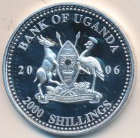 Uganda 2006. 2000Sh Ag "A labdarúgás halhatatlanjainak csarnoka - Olaszország 1980-as évek / Dino Zoff" T:PP tanúsítvánnyal  Uganda 2006. 2000 Shilling Ag "Hall of Fame of football - Italy 1980s / Dino Zoff" C:PP With certificate