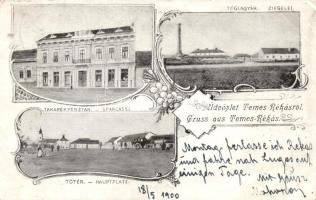 Temesrékás, Takarékpénztár, Fő tér, Téglagyár / bank, square, brick factory Art Nouveau (EB)