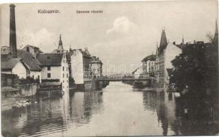 Kolozsvár, Szamos, híd, Schuster Emil kiadása / river, bridge