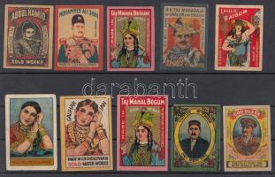 10 db távol-keleti témájú ritka gyufacímke / match labels