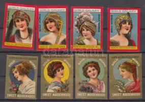 8 db ritka 19-20. századi gyufacímke / match labels