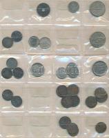 Vegyes magyar és külföldi 65 darabos fémpénz tétel berakólapon T:vegyes