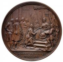 1762. "Mária Terézia / Az uralkodói hivatalok helyreállítása" Br emlékérem. Szign.: Franz ...