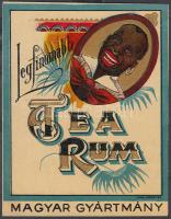 Legfinomabb tea rum, magyar gyártmány feliratú reklámlap