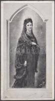 cca 1900 Imakártya Erzsébet (Sisi) királyné  emlékére / memorial card of Elisabeth (Sisi) of Austria