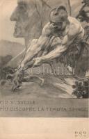 Oedipus and the sphinx, Istituto Veneto di Arti Grafiche, artist signed (EK)