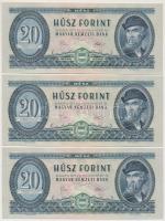 1975. 20Ft (3x) sorszámkövetők T:I