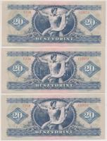 1975. 20Ft (3x) sorszámkövetők T:I