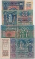 1912. 100K + 1913. 20K + 1914. 50K + 1915. 10K mindegyik "Hajdú Vármegye Debrecen Város" f...
