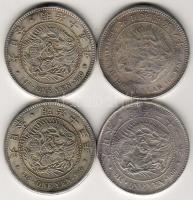 Japán 1Yen (3x) + 1Trade $ régebbi hamisítványok összehasonlításra T:2