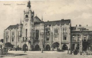Munkács, Városháza, Rosner Mór és Grünfeld Mór  üzlete / town hall, shops