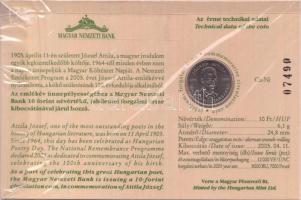 2005. 10Ft "József Attila" sorszámozott emléklapon T:1