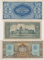 1945. 10.000P + 100.000P + 10.000.000P + 1946. 100.000.000MP + 1.000.000.000MP mindegyik "M.N.B...