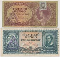 1945. 10.000P + 100.000P + 10.000.000P + 1946. 100.000.000MP + 1.000.000.000MP mindegyik "M.N.B...