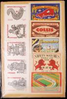 32 db klf külföldi nagyméretű gyufacímke, 30 db gyufásdoboz / match labels