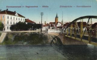 Nagyszeben, Szebeni híd, Honvédlaktanya / bridge, barrack (fl)