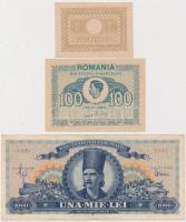 Románia 1945. 20L + 100L + 1948. 1000L T:I-,II,III Romania 1945. 20 Lei + 100 Lei + 1948. 1000 Lei C:AU,XF,F