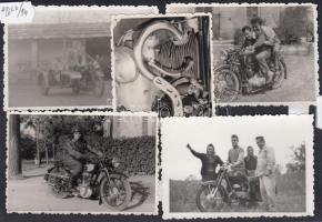 5 db fotó régi motorkerékpárokról, 9x6 cm / motorbike's photos