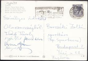 Sportolók által Olaszországból hazaküldött képeslap aláírásokkal (pl. Flórián Tibor, Honti Károly stb.)