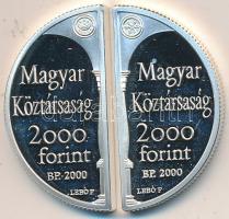 2000. 2000Ft Ag (2x) 2db félkör alakú "Lórántffy Zsuzsanna / Sárospatak" T:PP
