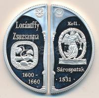 2000. 2000Ft Ag (2x) 2db félkör alakú "Lórántffy Zsuzsanna / Sárospatak" T:PP