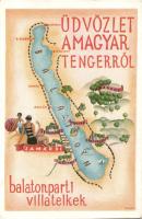 Balaton, Villatelkek térképen, turisztikai reklám s: Lukáts