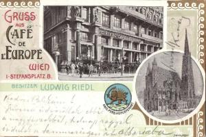 Vienna, Wien; Riedl's Café de l'Europe, Stefansplatz 8.; Art Nouveau