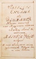 Vergilius Eneássa kit Blumauer Nemetre travestált most Magyarosan öltöztetett Szalkay Antal Úr. Második rész melynek a megtilalmazás miatt nyomtatásba "Világot lát"ni nem lehetett. Kézzel írott könyv! félbőr kötésben, viseltes állapotban.