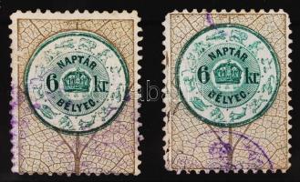 1891 2 x 6kr naptárbélyeg (3.000)
