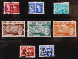 1944-1945 Számolólap illetékbélyegek 8 db