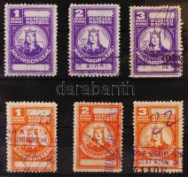 1931 Kezelési költség bélyegek, 6 db