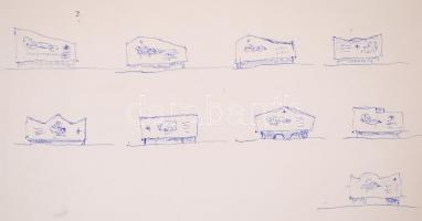 Lux Alice (1906-1988): Síremlék vázlatai, skiccei, tanulmányai, kb 30 db