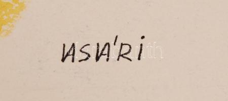 Vasvári Anna (1923-1990): Két nyugati polgár beszélget. Papír, vegyes technika, jelzett, 50x39cm