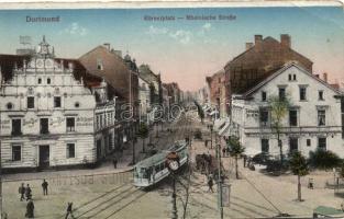 Dortmund, Körnerplatz, Rheinische Strasse, Onion and Tremonia Bier, Restauration zum Westentor Kaspar Kroll / square, street, beer halls, restaurant, trams (EB)