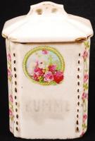 5 db régi virágmintás kerámia fűszertartó kis lepattanásokkal