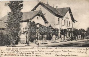 Pannonhalma, vasútállomás, Reichenfeld József kiadása (fa)