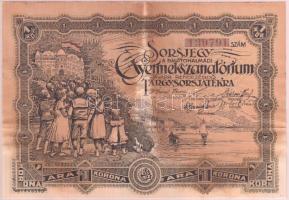 1911. 1K "Sorsjegy a Balatonalmádi Gyermekszanatóriumi Tárgysorsjátékára" T:III- foltos