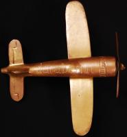 Réz repülőmodell, 12x16 cm /
Copper airplane, 12x16 cm
