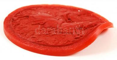 Középkori királyi viaszpecsét lenyomat modern, a hőtől kissé elhajlott változata 13 cm