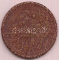 Románia 1922. "I. Ferdinánd Gyulafehérvári koronázása" bronz emlékérem (45mm) T:3 Romania 1922. "Coronation of Ferdinand I in Alba Iulia" commemorative bronze medallion (45mm) C:F