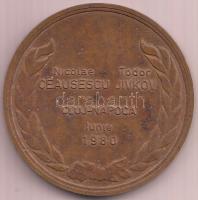 Románia 1980. Nicolae Ceausescu és Todor Jivkov találkozása bronz emlékérem (60mm) T:3 Romania 1980. Meeting of Nicolae Ceausescu and Todor Jivkov commemorative bronze medallion (60mm) C:F