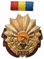 Románia 1948-1965. Munka Érdemrend III. osztály kitüntetés szalagsávval T:2 Romania 1948-1965. Order of Labour, III class decoration C:XF